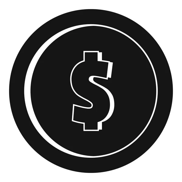 Design coin icon, simple black style — Stock Vector