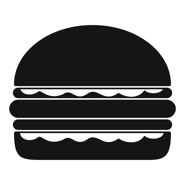 Burger-Ikone, schlichter schwarzer Stil — Stockvektor