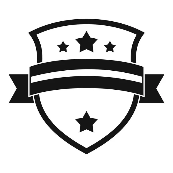 Icono del caballero de la insignia, estilo negro simple — Archivo Imágenes Vectoriales