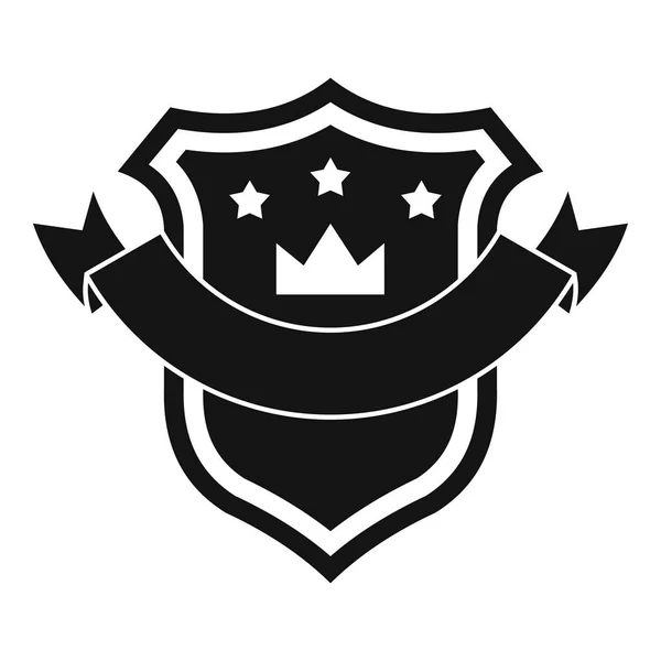 Icono de calidad de insignia, estilo negro simple — Archivo Imágenes Vectoriales