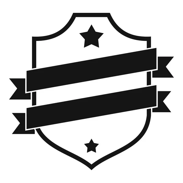 Icono de negocio de la insignia, estilo negro simple — Archivo Imágenes Vectoriales