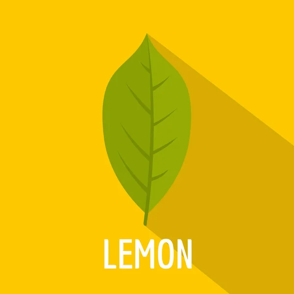 레몬 나뭇잎 아이콘, 납작 한 스타일 — 스톡 벡터