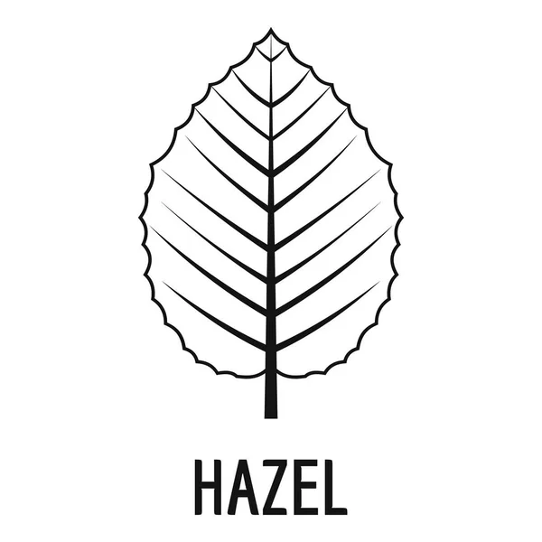 Hazel yaprak simgesi, basit siyah stil — Stok Vektör