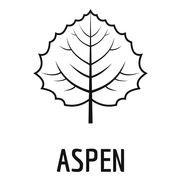 Aspen blad pictogram, eenvoudige zwarte stijl — Stockvector