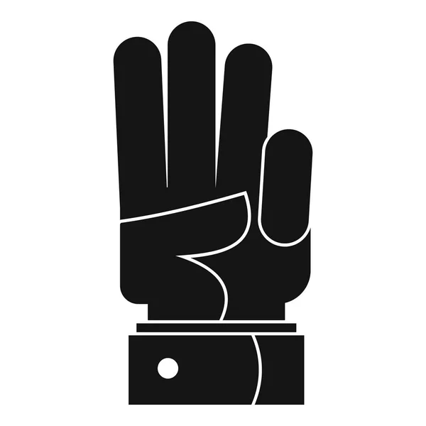 Ikona ruky tři, jednoduché černé styl — Stockový vektor