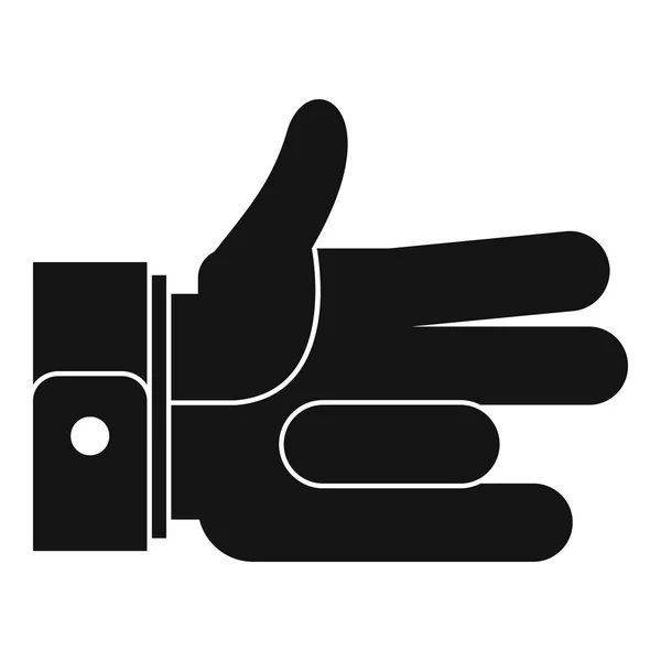Abstracte pictogram van een hand, eenvoudige zwarte stijl — Stockvector