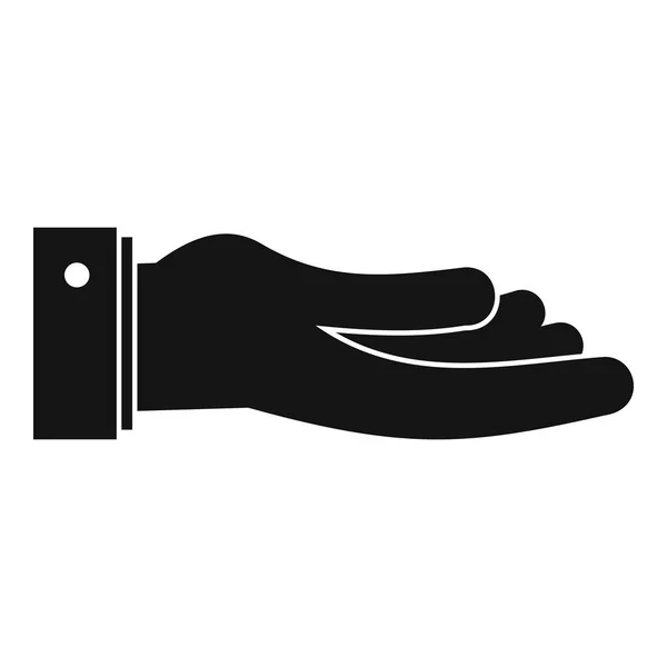Hand vragen pictogram, eenvoudige zwarte stijl — Stockvector