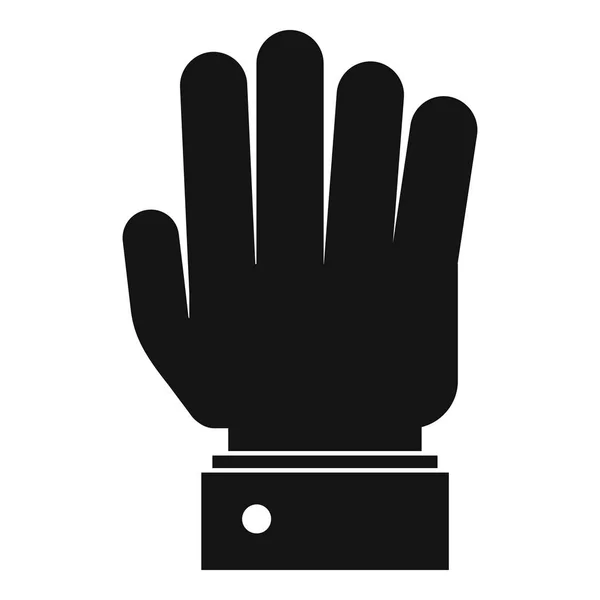 Stop ikona ruky, jednoduchý černý styl — Stockový vektor