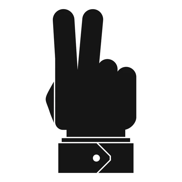 Icono de mano hey, estilo negro simple — Vector de stock