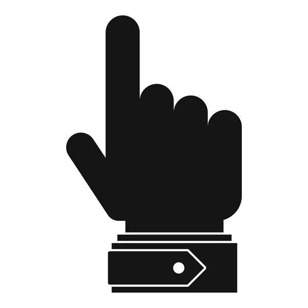 Icono de dirección de la mano, estilo negro simple — Vector de stock