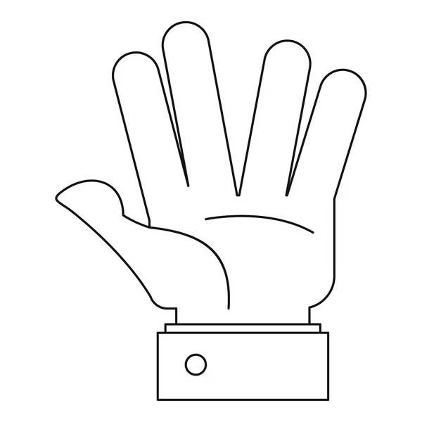 Icono de palma abierta, estilo de contorno . — Archivo Imágenes Vectoriales