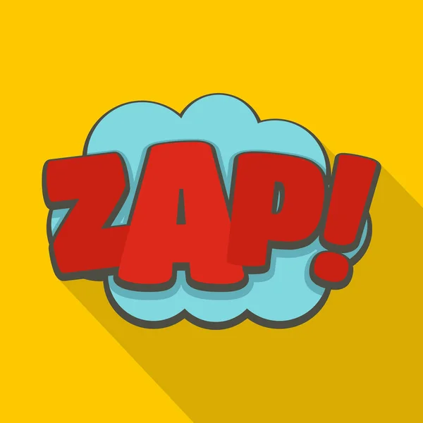 Comic boom zap icon, flat style — Stock Vector