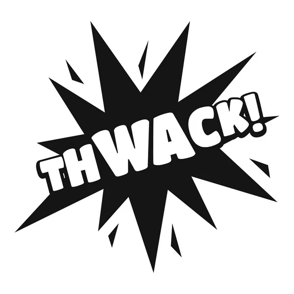 Icono del thwack del auge cómico, estilo negro simple — Vector de stock