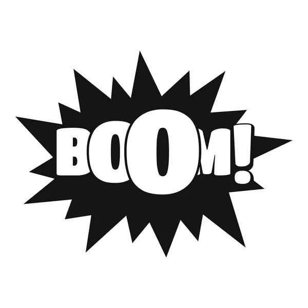 Boom cómico icono grande, estilo negro simple — Vector de stock