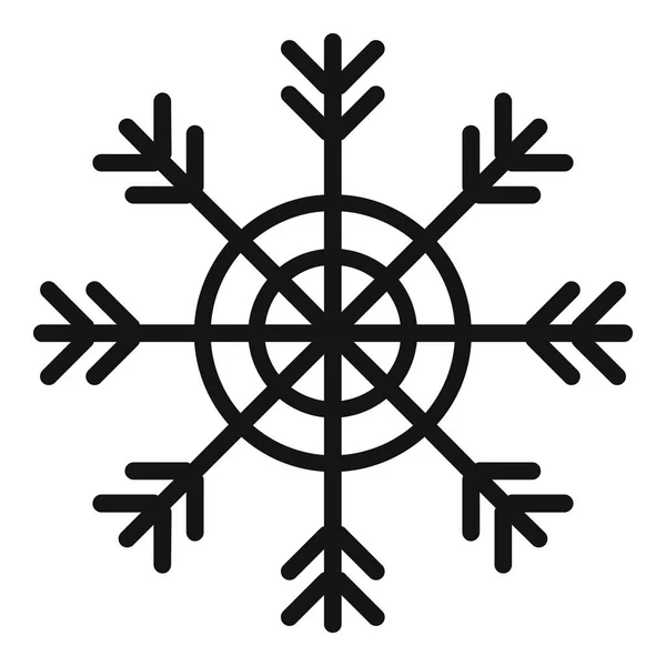 雪の結晶アイコン、シンプルな黒のスタイル — ストックベクタ