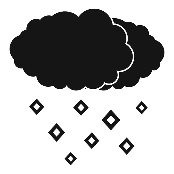 Icône nuage de neige, style noir simple — Image vectorielle