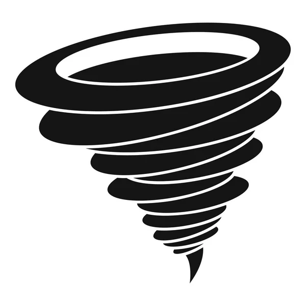 Orkaan pictogram, eenvoudige zwarte stijl — Stockvector