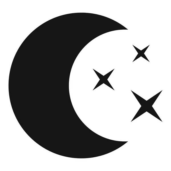 Moon natt ikon, enkel svart stil — Stock vektor