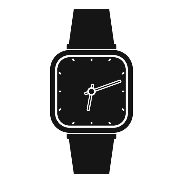 Reloj de pulsera icono retro, estilo negro simple — Vector de stock