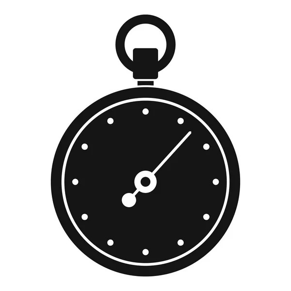 Kronometre simgesi, basit siyah stil — Stok Vektör