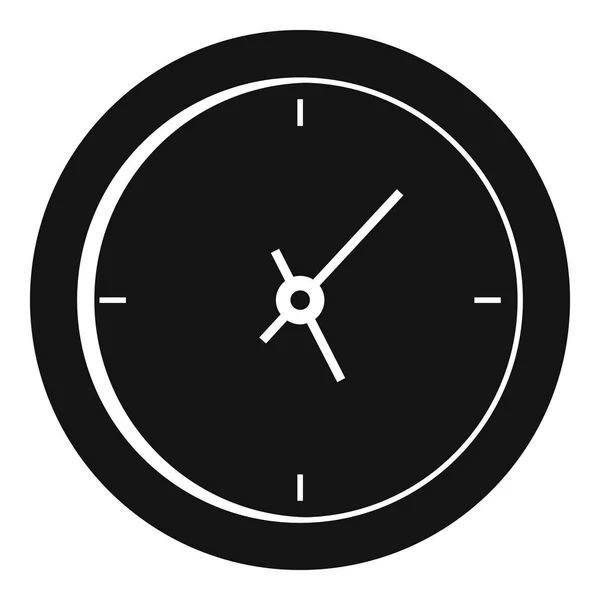 Orologio icona minima, semplice stile nero — Vettoriale Stock