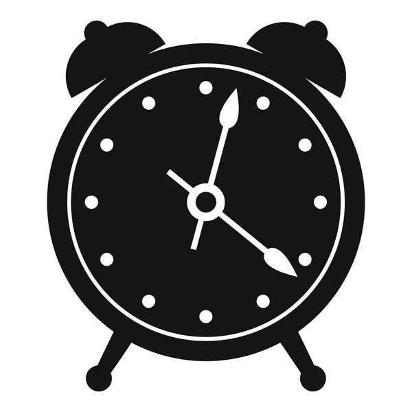 Alarm clock icon, simple black style — Stock Vector