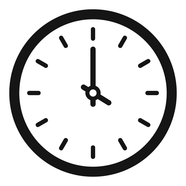 時計時間のアイコン、シンプルな黒のスタイル — ストックベクタ