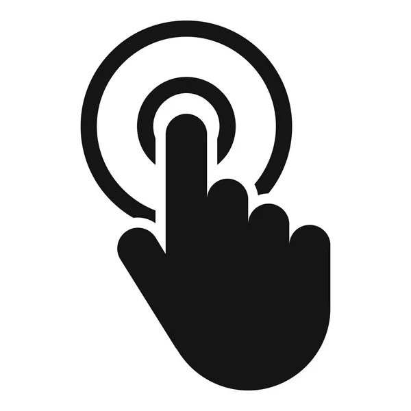 Icono de clic del cursor de mano, estilo negro simple — Vector de stock