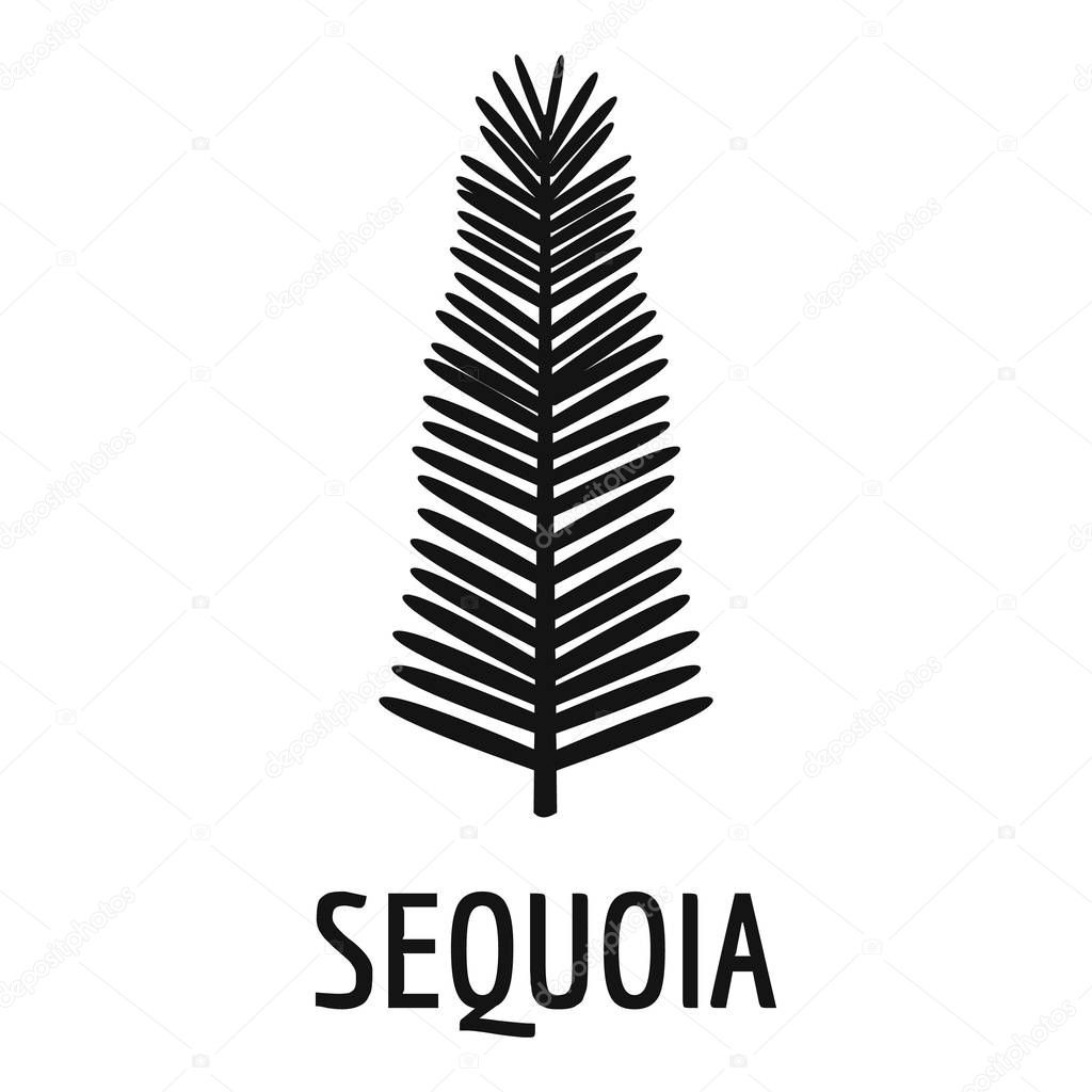 Sequoia leaf icon, simple black style