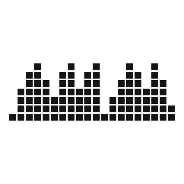 Égaliseur jouer icône de la radio, style noir simple — Image vectorielle