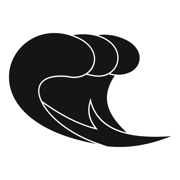 Icône de surf Wave, style noir simple — Image vectorielle