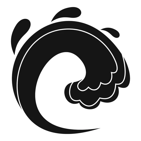 Icône de tsunami d'eau de vague, style noir simple — Image vectorielle