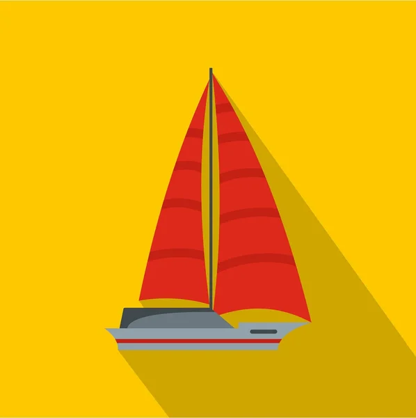 Yacht modern icon, flat style — Stock Vector