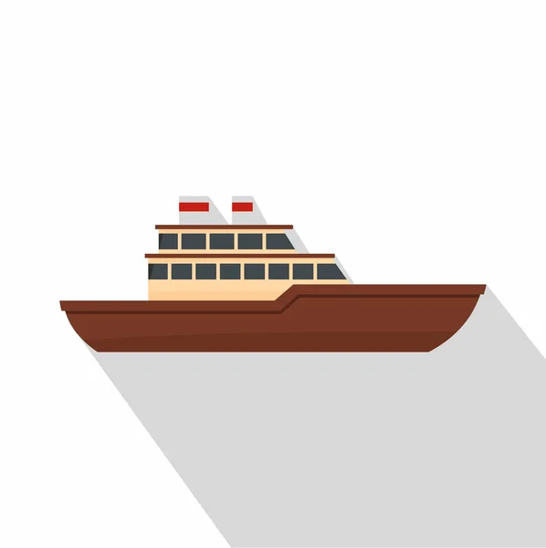 Yacht ocean ikon, platt stil — Stock vektor