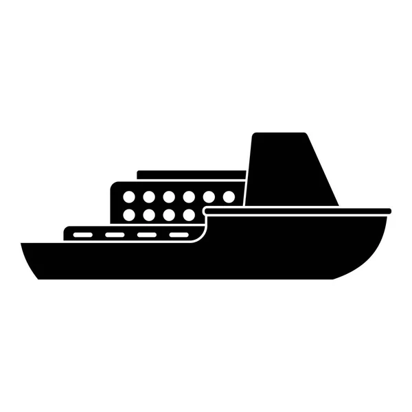 Icono de crucero de barco, estilo negro simple — Vector de stock