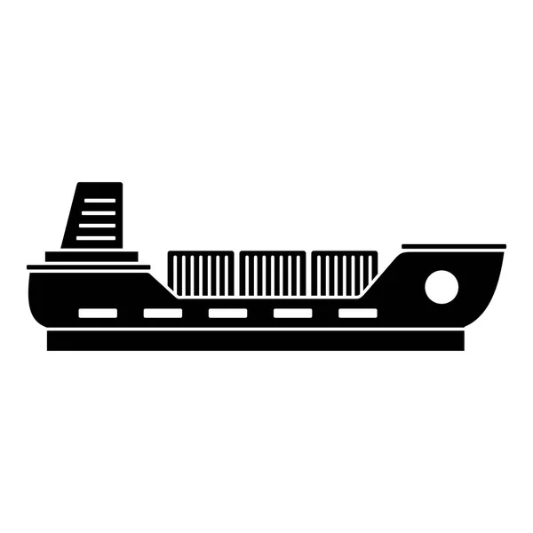 Icono de carga del barco, estilo negro simple — Archivo Imágenes Vectoriales