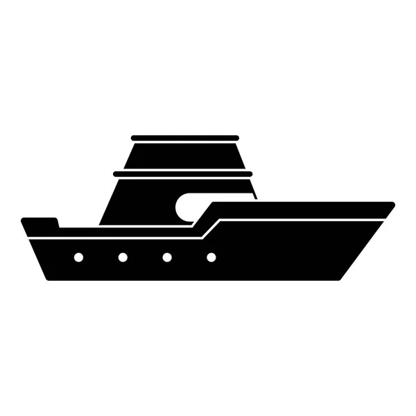 Icône de transport maritime, style noir simple — Image vectorielle