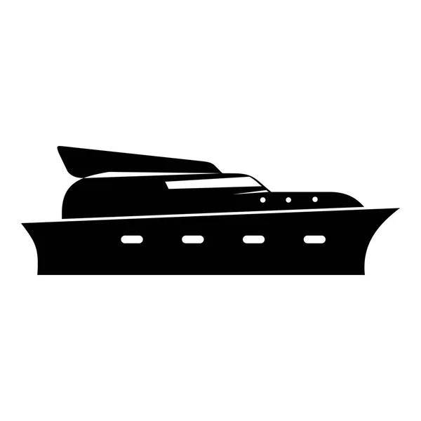 Jacht pictogram, eenvoudige zwarte stijl — Stockvector
