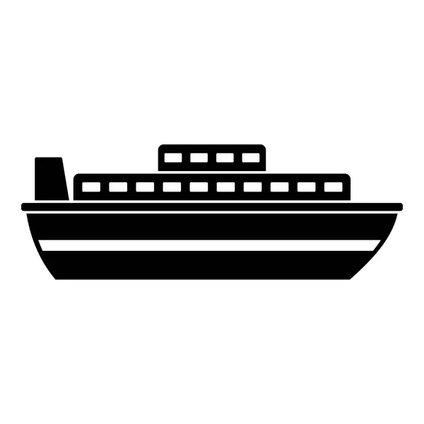 Utazási hajó cruise ikon, egyszerű fekete stílus — Stock Vector