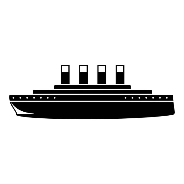 Barco icono retro, estilo negro simple — Archivo Imágenes Vectoriales