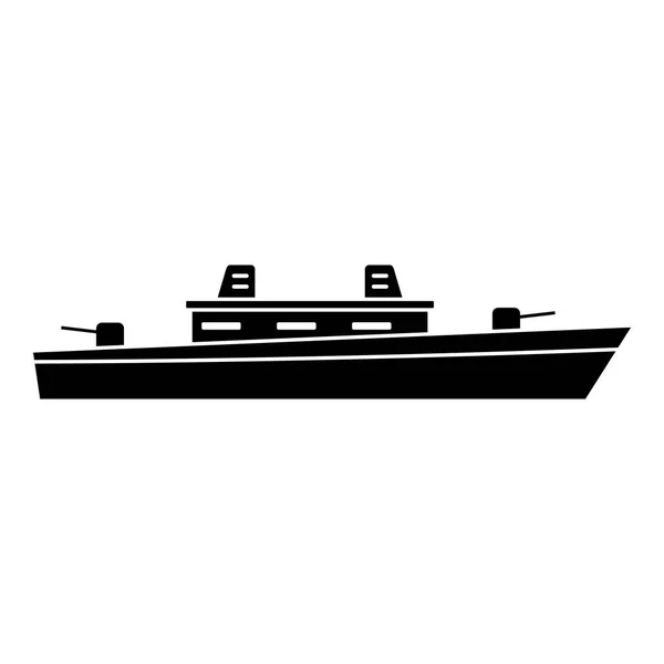Icône militaire du navire, style noir simple — Image vectorielle