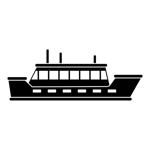 Icône voyage bateau, style noir simple — Image vectorielle