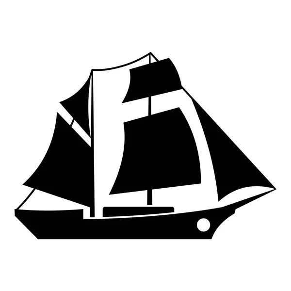Statek wycieczka ikona, prostym stylu czarny — Wektor stockowy