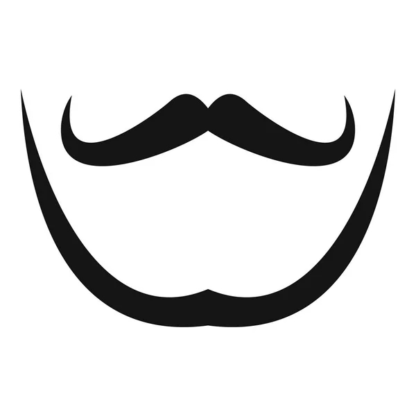 Ícone de bigode e barba, estilo simples . —  Vetores de Stock