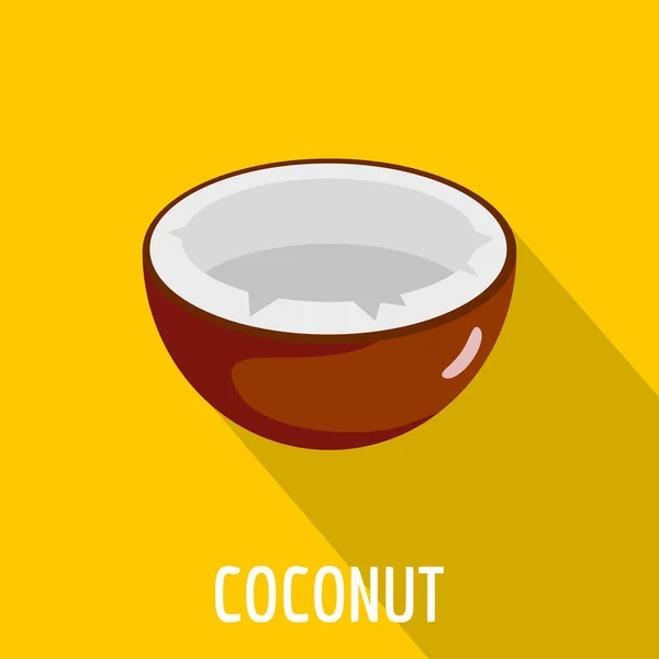 Icono de coco, estilo plano — Archivo Imágenes Vectoriales