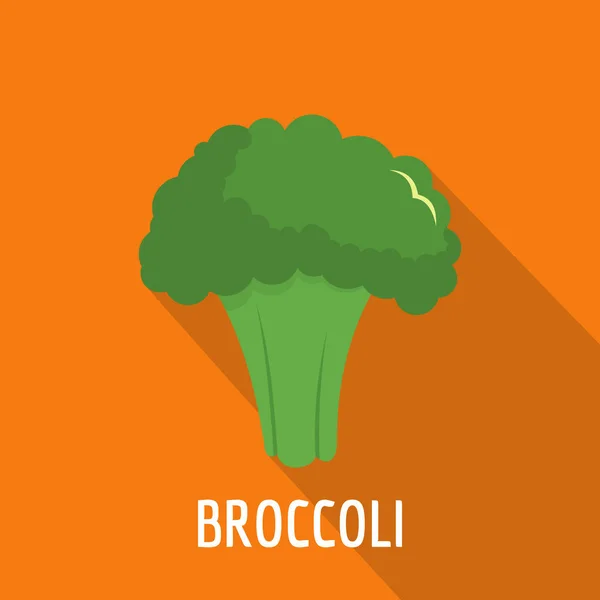 Icône brocoli, style plat . — Image vectorielle