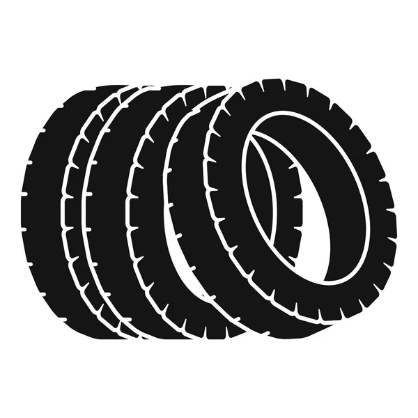 Pilha de ícone de pneu, estilo simples . — Vetor de Stock