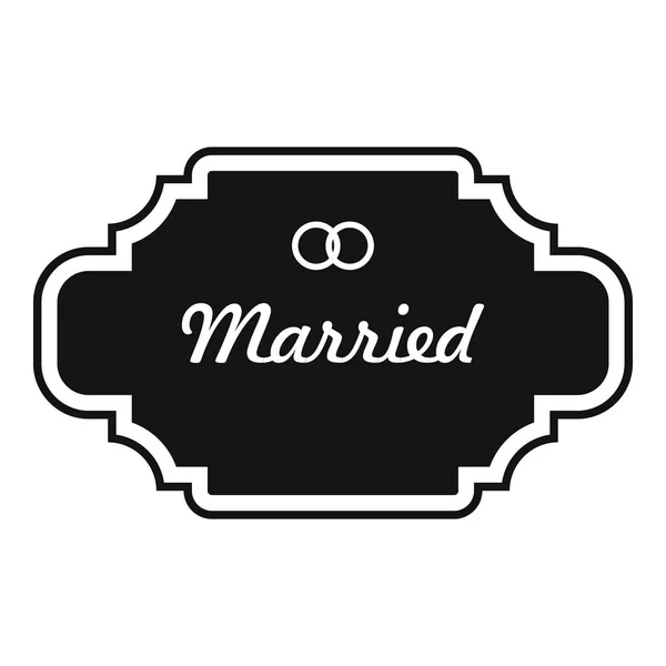 Icona dell'etichetta sposata, stile semplice . — Vettoriale Stock