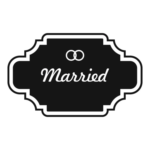 Married label icon, simple style. — Stock Vector