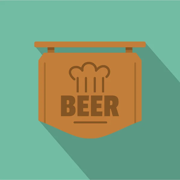 Beer label icon, flat style. — Stock Vector